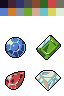 Gem Icons | Liberated Pixel Cup