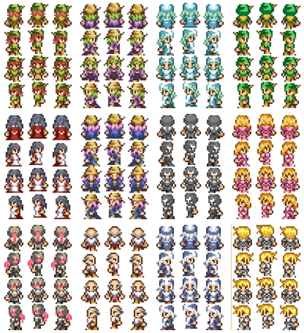 Antifarea's RPG sprite set 1, enlarged w/ transparent background ...