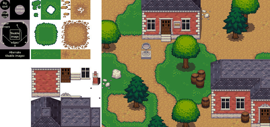An example scene using tiles from the base set